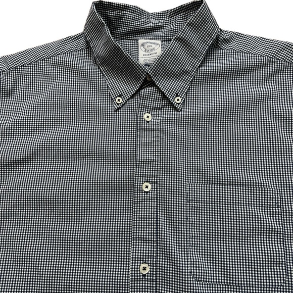 Brooks Brothers Shirt Mens 2XL Regent Fit Long Sleeve Stretch Gingham Check Blue - Picture 3 of 6